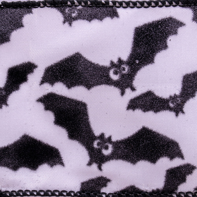 Ruban de chauve-souris en velours noir et noir 2,5 po x 10 verges Vickerman.