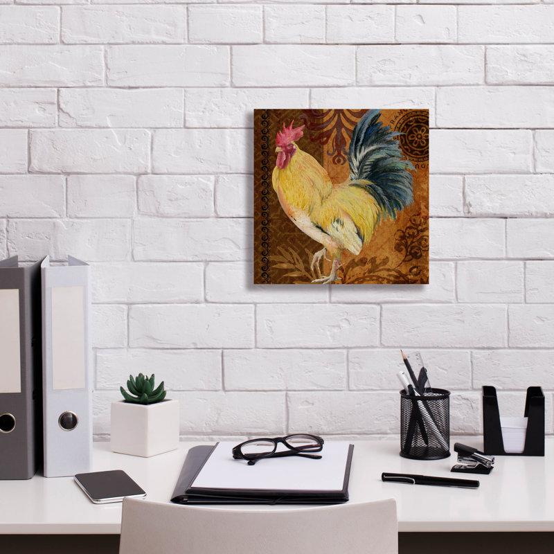 «Belle Rooster 2» par Art Licensing Studio, art mural sur toile, H 12 po x l 12 po x P 0,75 po