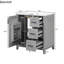 Meuble-lavabo 30 po avec armoire grise, lavabo en céramique et un tiroir divisé pour l'organisation Porte de 30 po, trois tiroirs, finition lisse-1396437842