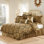 Ensemble d'édredon matelassé à la main Austin King Classics Ravel 108 po x 95 po avec rebord en corde, envers en coton, comprend 2 très grandes taies décoratives - bronze / noir