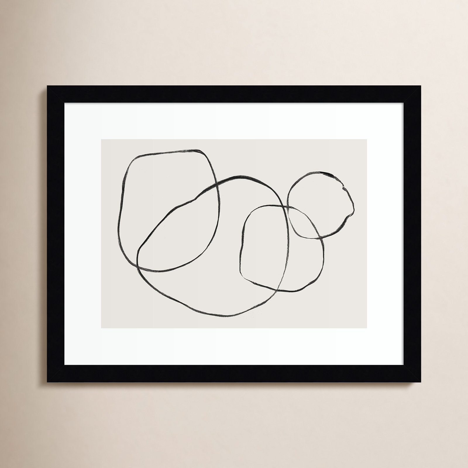 869 Going In Circles by Teju Reval, Noir Black Framed, 15" H x 19" W