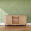 Meuble télé / buffet moderne 2 portes avec tablette centrale (59 x 16 x 30 po), blond-1713719160-1713719108