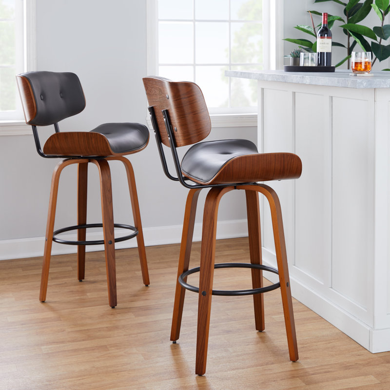 Lakyia Swivel Upholstered Counter Stool, Gray