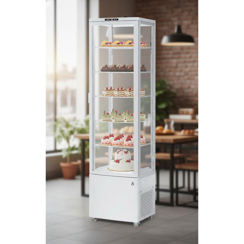 Vitrine de réfrigérateur commercial 10,5 pieds cubes avec lumière DEL, Blanc