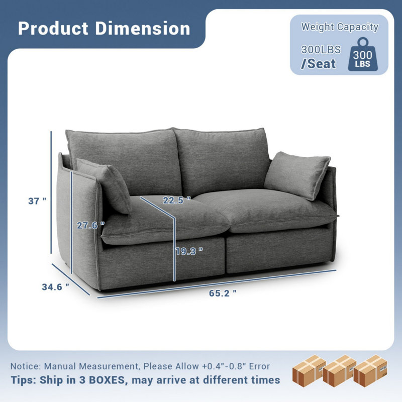 Canapé modulaire crème blanc, Gris foncé