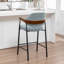 Tabouret de comptoir rembourré avec accoudoirs Devane-123161716