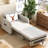 61.61"  W, 4-in-1 foldable sofa bed with adjustable backrest and side pockets, removable cotton-linen fabric, easy to move, suitable for RV small spaces-1619033457-1619033459
