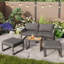 2-4 Seater Modular Outdoor Set With Dual-use Plastic Wood Table & Pe Rattan