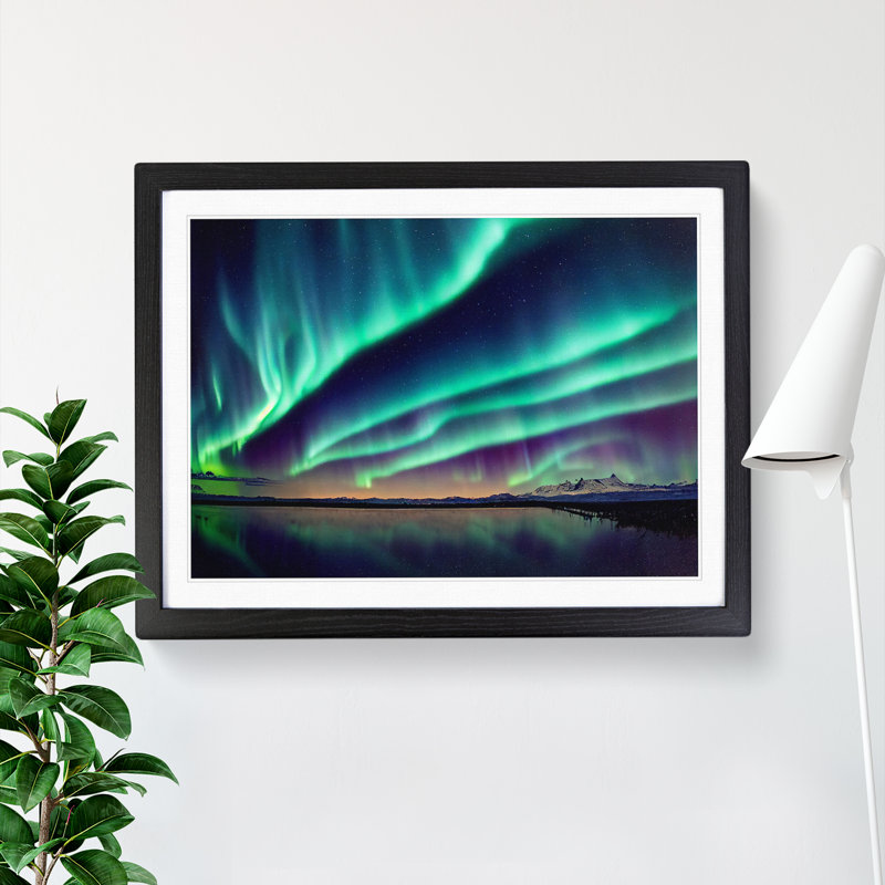 Tremendous Aurora Borealis - Single Picture Frame Print, Black, 25cm H x 34cm W x 2cm D