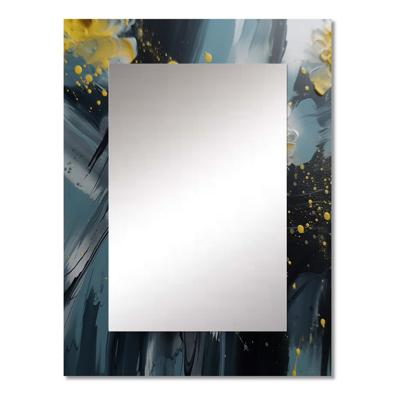 Jaune et blanc, jacinthe, paysage VI - Hyacinthe, miroir mural unique, art traditionnel, 32 po x 24 po