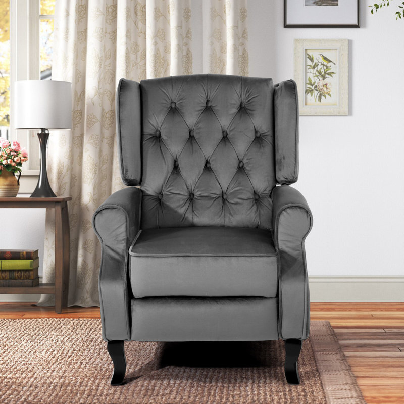 Meyers 82cm Wide Velvet Wing Chair Recliner