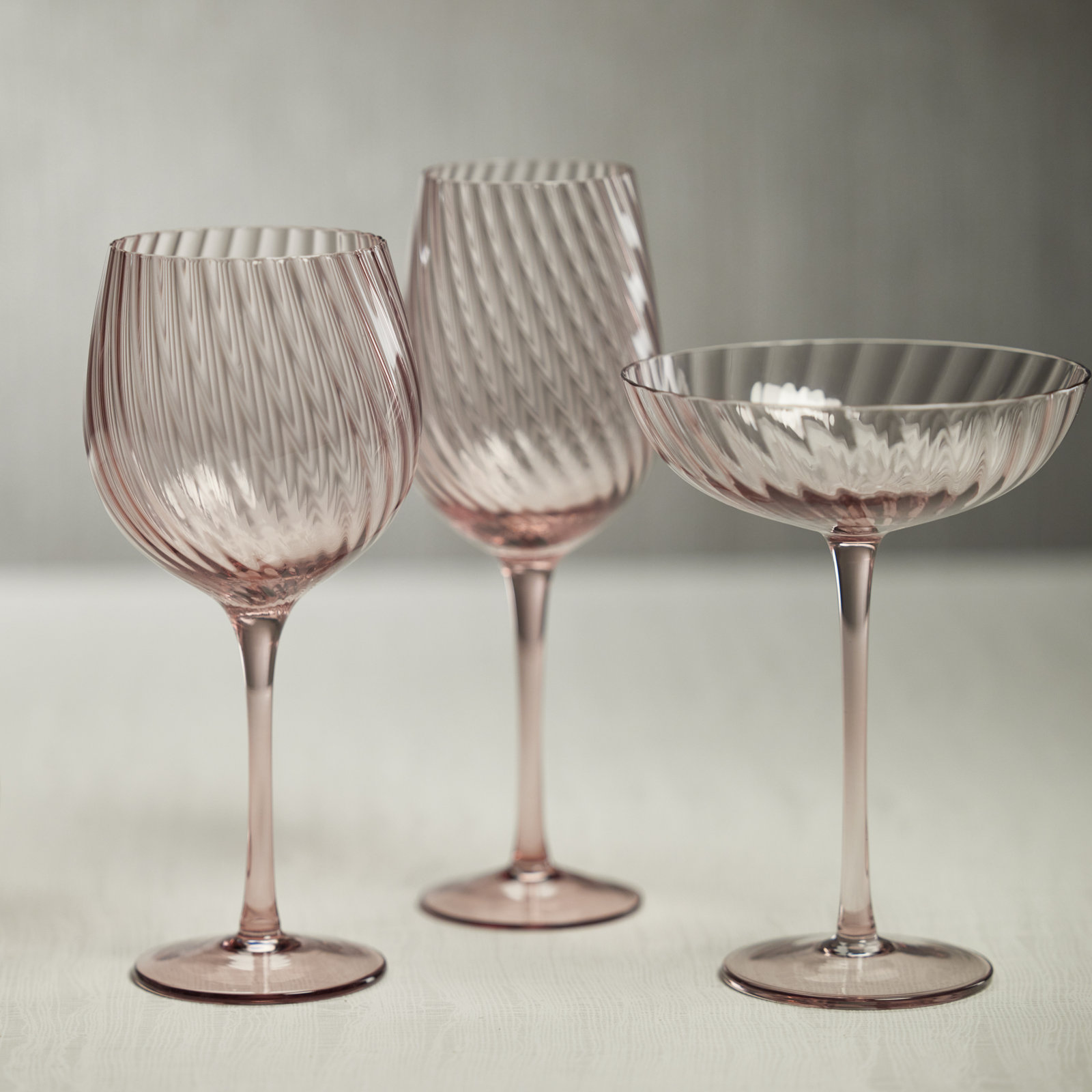 Bonnie Optic Swirl Red Wine Glasses, Lilac