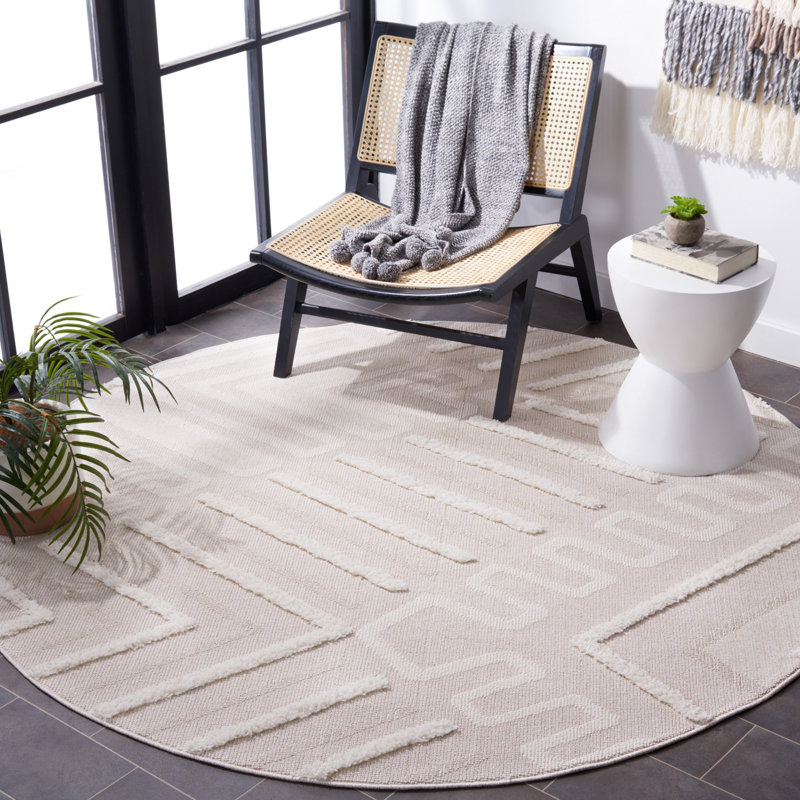 Tapis beige / ivoire Kells 104, Rond 6 pi 7 po