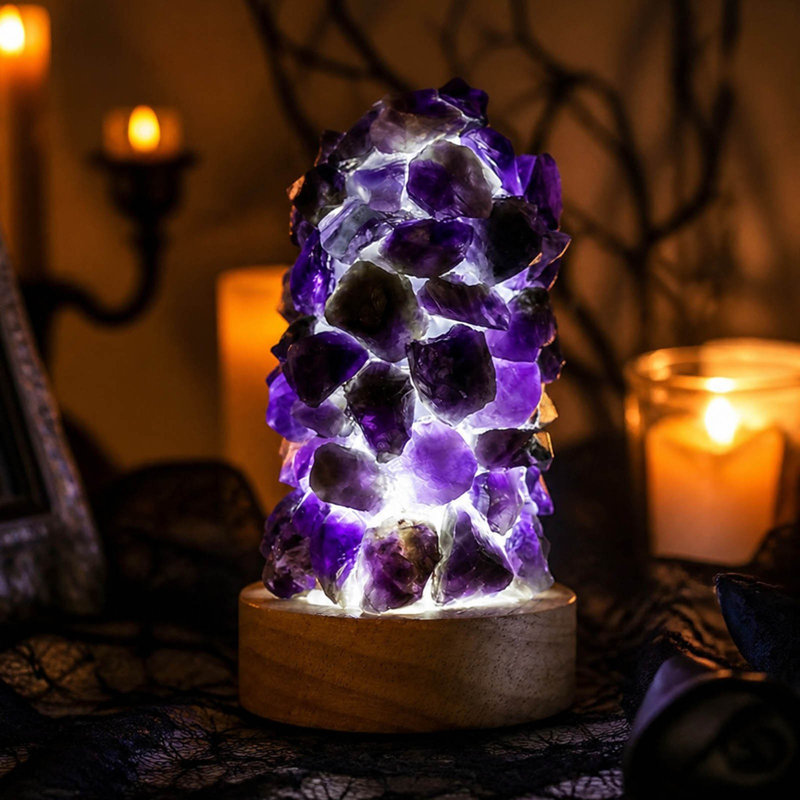 Cristal naturel veilleuse gravier Halloween Atmospheres Lampe Home