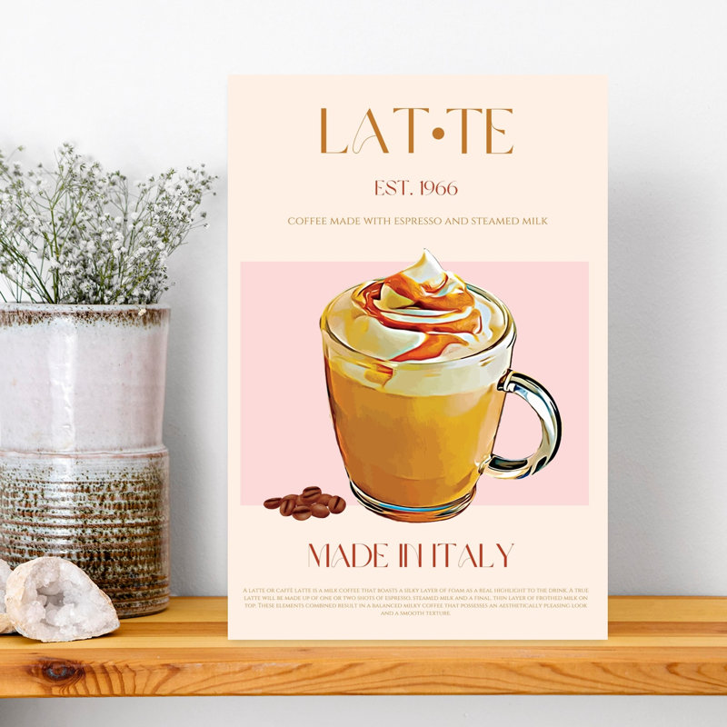 «Sweet Caramel Latte», art mural contemporain, H 18 po x l 12 po