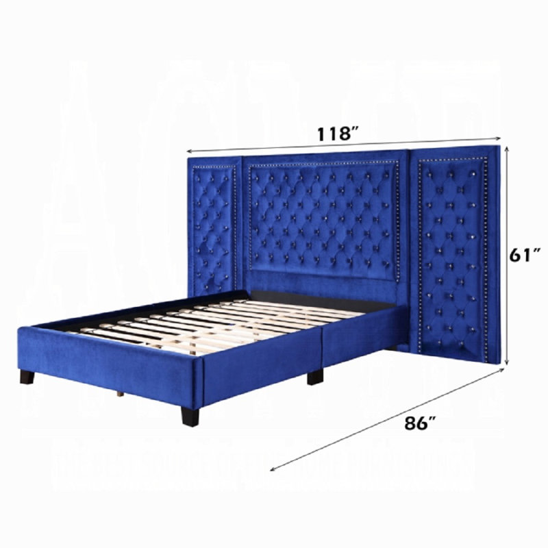 Grand lit Damazy, Bleu, Grand