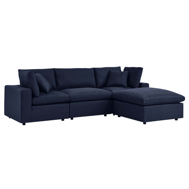 Canapé modulaire d'extérieur 4 pièces Commix par Modway, Marine