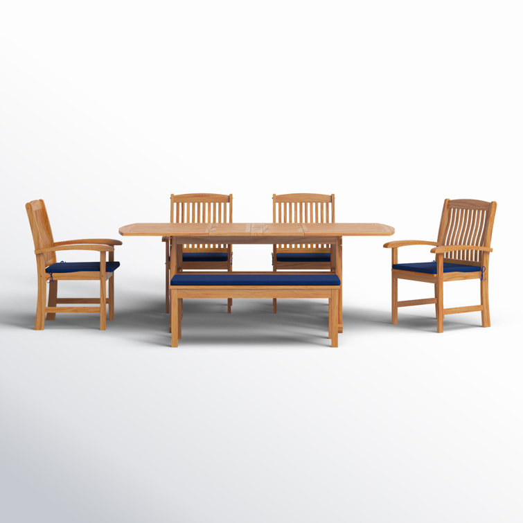 Summerton 84.5'' Rectangular 6 - Person Outdoor Dining Set with Cushions