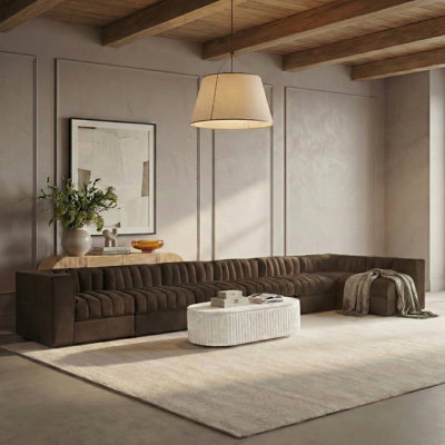 Revêtement en tissu Demars Velvet Performance 7pc. Canapé modulaire modulaire