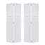 Double à 2 panneaux pliables de 96 po x 48 po Porte de grange coulissante en bois de noyer blanc avec ensemble de quincaillerie-131129244