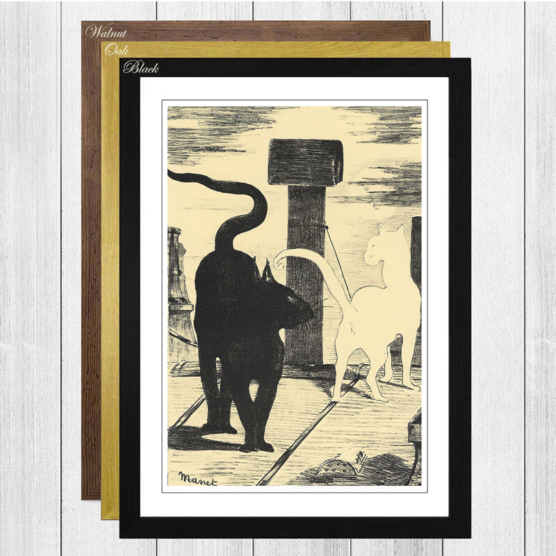 The Rendezvous Cats by √âdouard Manet - Framed Print, Oak