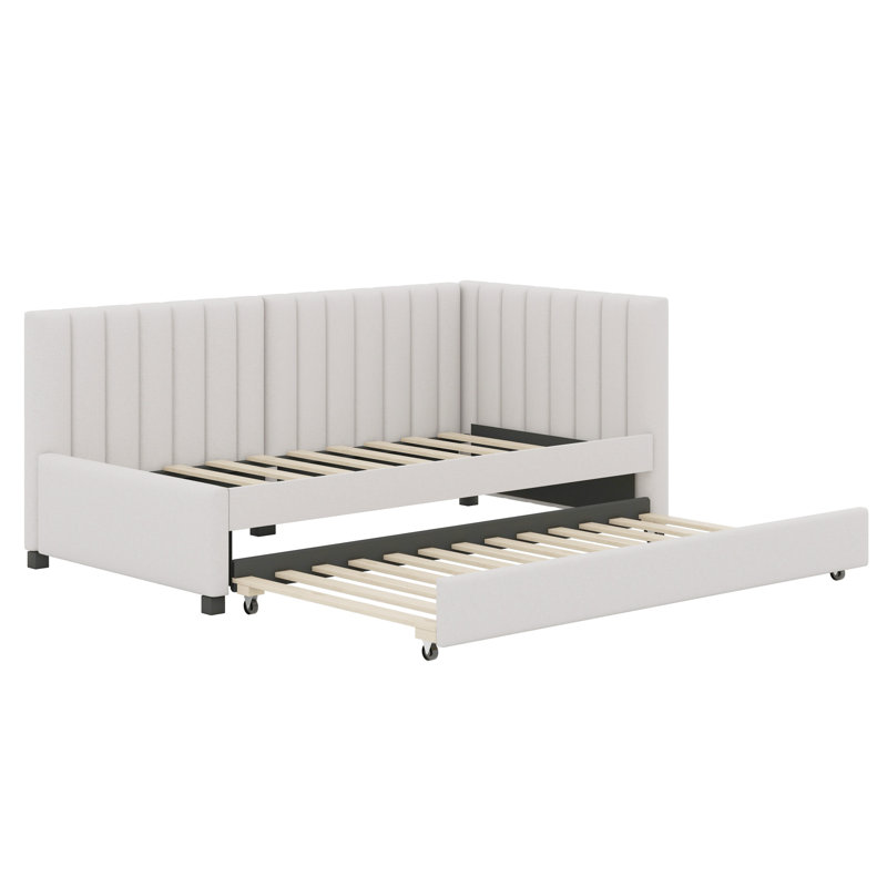 Lit de jour rembourré avec couchette, Beige
