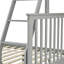 Lit superposé simple au-dessus de double en bois gris, équipé et doté de caractéristiques, construction en pin robuste, peut être divisé en deux pour plus de commodité, pas de sommier nécessaire, rampe supérieure - protection de la longueur, bas