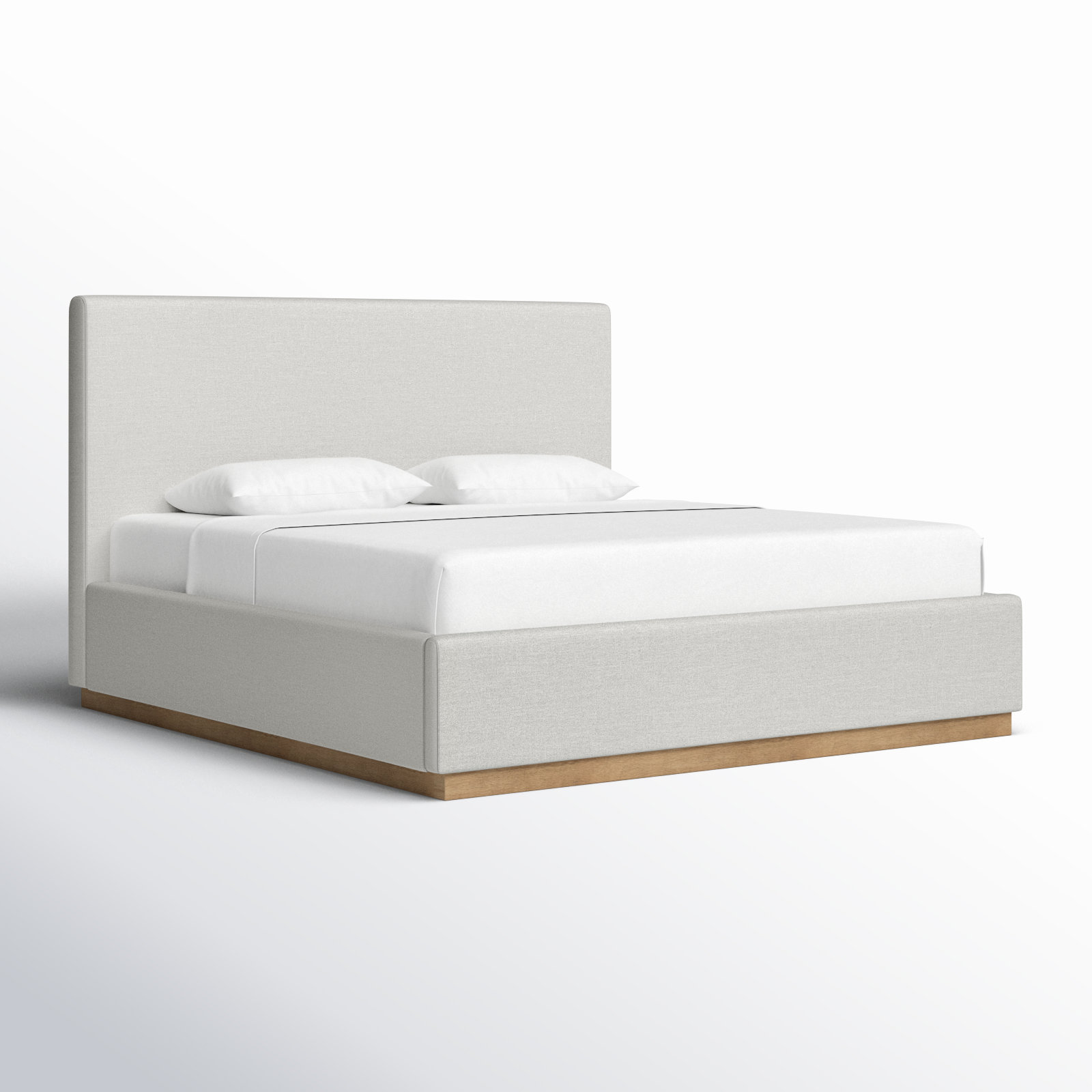 Citori Linen Upholstered Bed, King, Cream Linen Textured Fabric