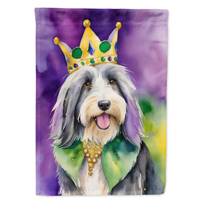 Double Sided 40'' H x 28'' W Polyester Mardi Gras House Flag