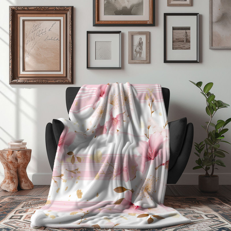 Couverture rose 1 pièce de qualité supérieure, L 50 po x L 60 po