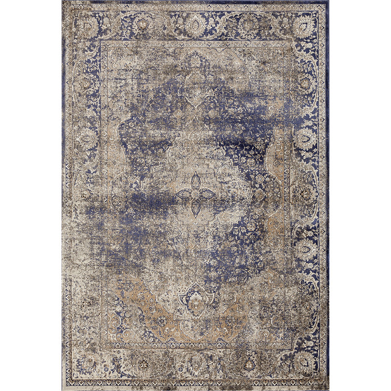 Tapis décoratif bleu oriental Bale, Rectangle 4 pi x 6 pi