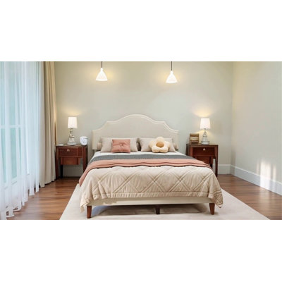 Lit plateforme tapissier avec tête de lit réglable