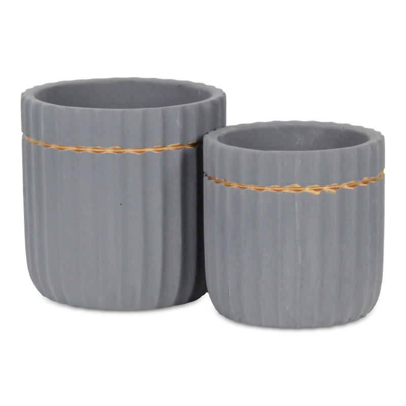 Pot à fleur en céramique fait à la main Gyanni, Noir, 4 po x 4,75 po x 4,75 po