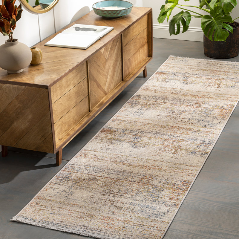 Tapis abstrait tissé à la machine Chizoba, Rectangle 8 pi 10 po x 13 pi