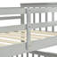 Lit superposé simple au-dessus de double en bois gris, équipé et doté de caractéristiques, construction en pin robuste, peut être divisé en deux pour plus de commodité, pas de sommier nécessaire, rampe supérieure - protection de la longueur, bas