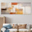 Serenity déconstruit cubiste orange - art mural abstrait 5 pièces-1011006456