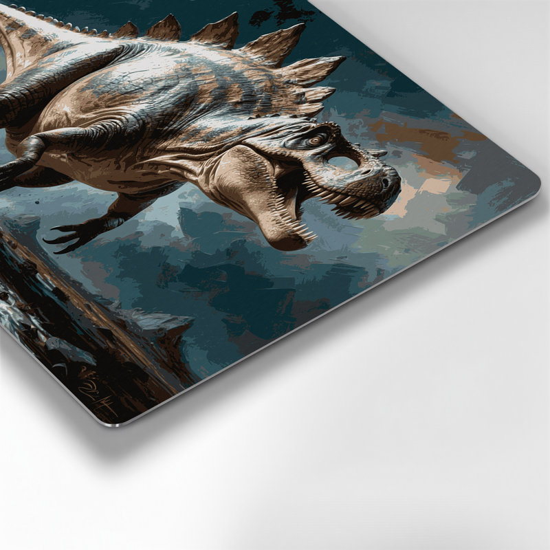 «Dinosaur Spinosaurus», art mural en métal noir, H 11 po x l 14 po