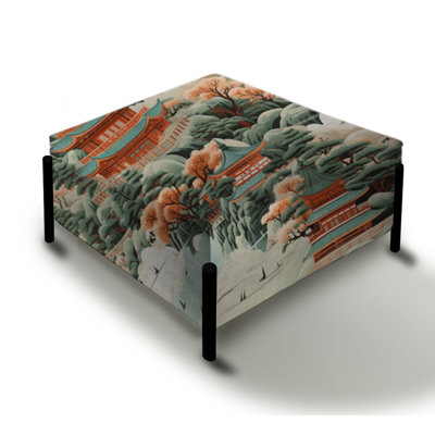 Pagoda Inspirations - Chinese Large Square Ottoman