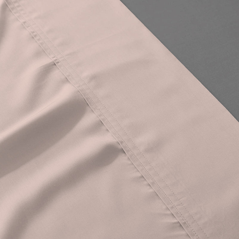 Adelaja 300 Thread Count Organic 100% Cotton Cool & Crisp Percale Weave Sheet Set, Pale Pink