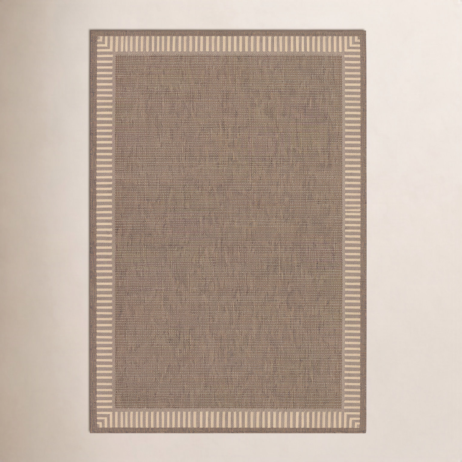 Black Cocoa Brown Flatweave Outdoor Rug, Brown / Tan, Rectangle 5'3" x 7'6"