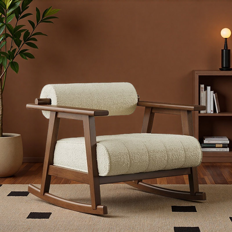 Chaise berçante simple de style Wabi-sabi., Beige