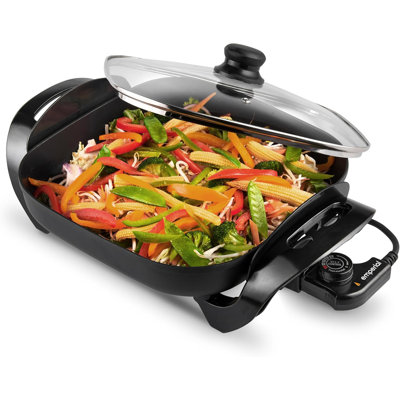 Emperial 30cm Non-Stick Electric Frying Pan Skillet with Glass Lid - 1500W