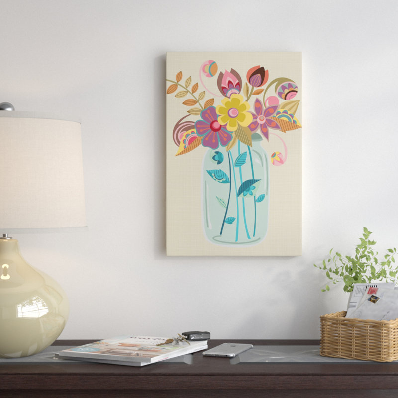 Mason Jar, impression sur toile tendue, H 26 po x l 18 po x P 1,5 po, Toile tendue