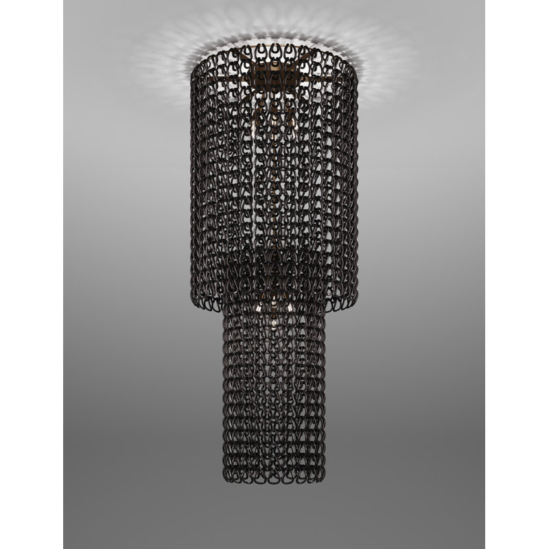 Giogali Ceiling Lamp Ca2 Crystal Smoky Glossy Chrome E26 Ul, Matte Bronze, Black