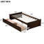 Lit simple avec tiroirs, fabrication en bois d'hévéa, principe de conception minimaliste, solution de tiroir peu encombrante, structure de sommeil solidaire 2 couleurs, approche moderne, roulettes de tiroir-699328301