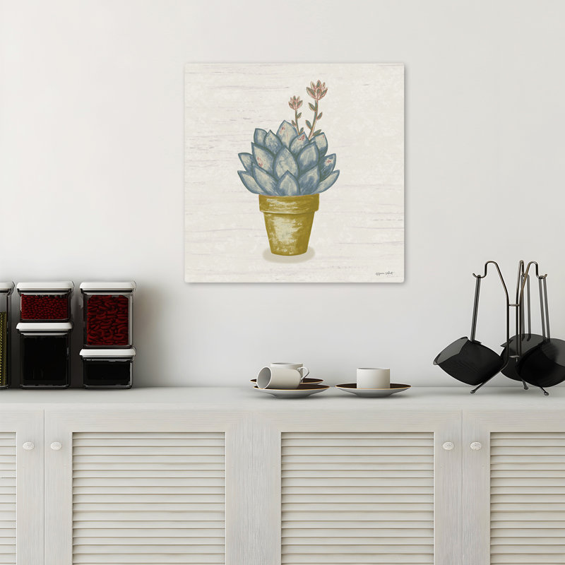 Blooming Succulent I, art contemporain, H 18 po x l 18 po