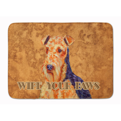 Tapis pour salle de bain en mousse à mémoire de forme pattes airedale wipe