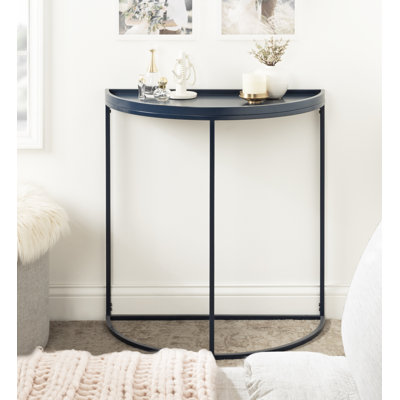 Litvak 28'' Wood and Metal Half-Circle Console Table