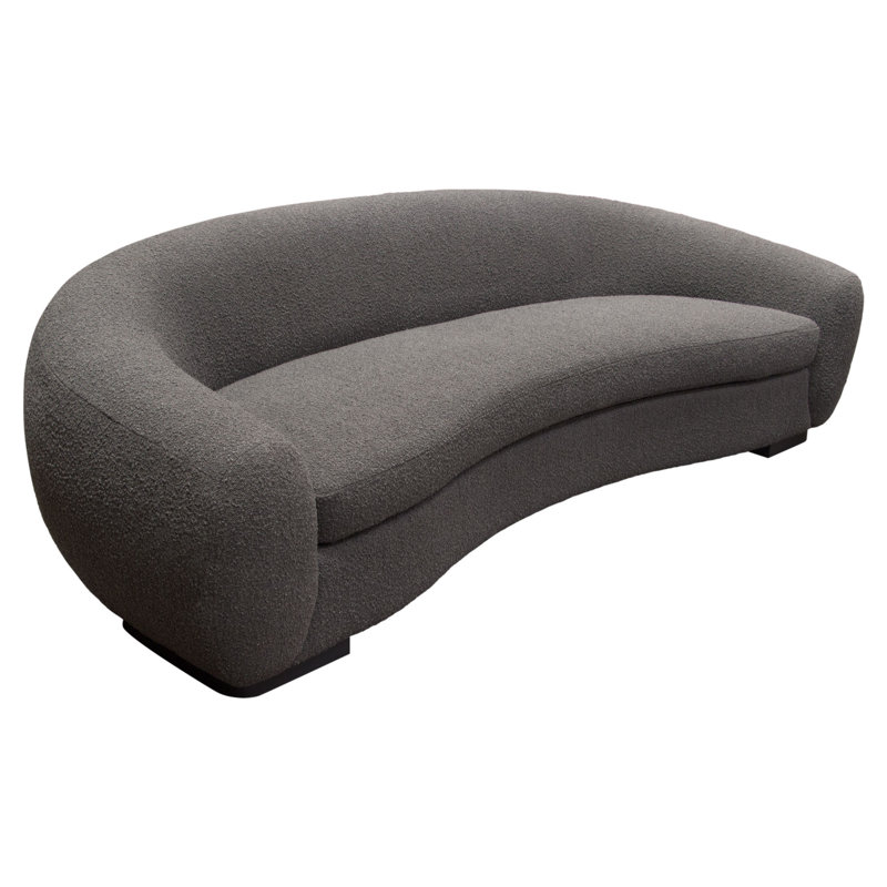 Charcoal Boucle Textured 97'' Track Arm Sofa