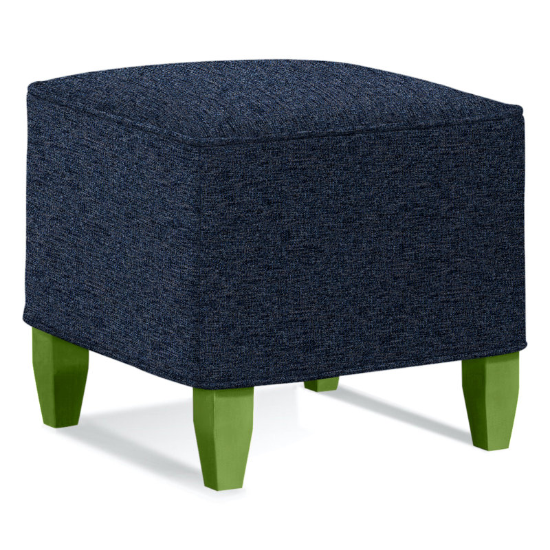 Brooklyn Square Ottoman, Basic Navy 100% Polyester, Black